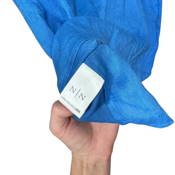 Neu Nomads Royal Blue Berkeley Blouse - 100% Linen - NWT - Size Medium - Picture 3 of 4